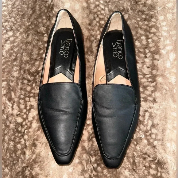 Franco Sarto Shoes - Franco Sarto Belamour Black Pointed Toe Loafers size 7.5